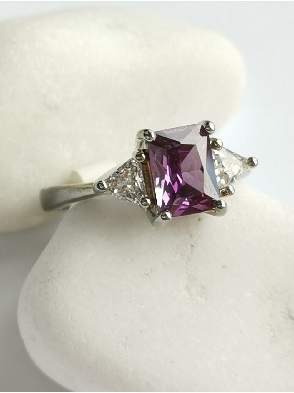 Vintage  Amethyst CZ ring size 8